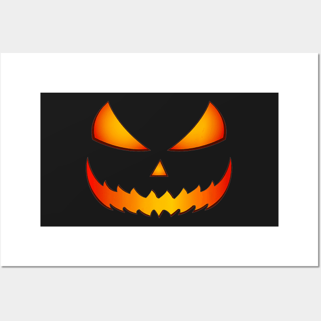 halloween scary evil pumpkin funny pumpkin head Wall Art by oemsanex